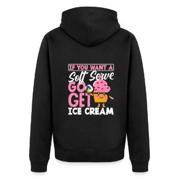 Lustiges Volleyball Geschenk - Unisex Premium Bio Zip Hoodie - Schwarz - Hinten - Nico (187cm)