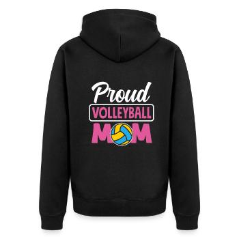 Lustiges Volleyball Geschenk - Unisex Premium Bio Zip Hoodie - Schwarz - Hinten - Nico (187cm)