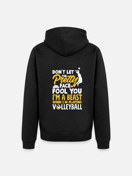 Lustiges Volleyball Geschenk - Unisex Premium Bio Zip Hoodie - Schwarz