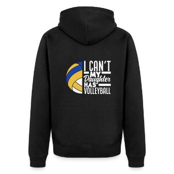 Lustiges Volleyball Geschenk - Unisex Premium Bio Zip Hoodie - Schwarz - Hinten - Nico (187cm)