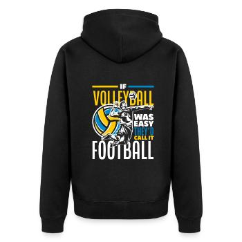 Funny Volleyball Gift - Unisex Premium Organic Zip Hoodie - black - Back - Nico (187cm)