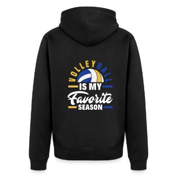 Funny Volleyball Gift - Unisex Premium Organic Zip Hoodie - black - Back - Nico (187cm)