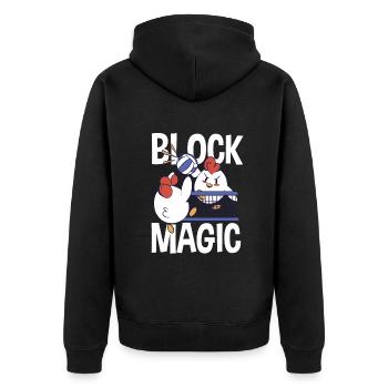 Lustiges Volleyball Geschenk - Unisex Premium Bio Zip Hoodie - Schwarz - Hinten - Nico (187cm)