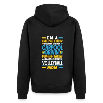 Lustiges Volleyball Geschenk - Unisex Premium Bio Zip Hoodie - Schwarz - Hinten - Nico (187cm)