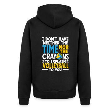 Lustiges Volleyball Geschenk - Unisex Premium Bio Zip Hoodie - Schwarz - Hinten - Nico (187cm)
