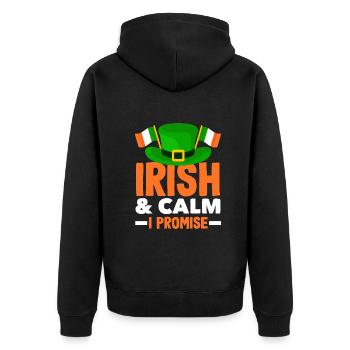 Drôle d’irlandais Irlande cadeau - Veste à capuche bio Premium Unisexe - noir - Dos - Nico (187cm)
