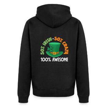 Funny Irishman Ireland Gift - Unisex Premium Organic Zip Hoodie - black - Back - Nico (187cm)