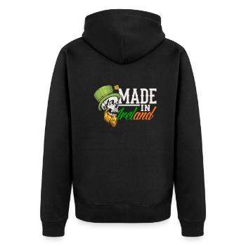 Funny Irishman Ireland Gift - Unisex Premium Organic Zip Hoodie - black - Back - Nico (187cm)
