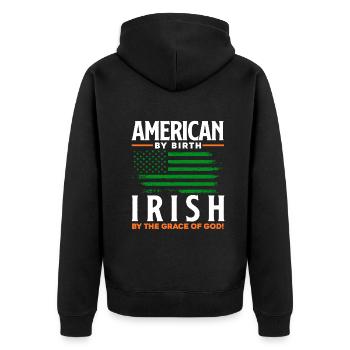Drôle d’irlandais Irlande cadeau - Veste à capuche bio Premium Unisexe - noir - Dos - Nico (187cm)