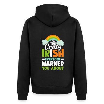 Funny Irishman Ireland Gift - Unisex Premium Organic Zip Hoodie - black - Back - Nico (187cm)