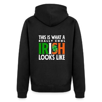 Funny Irishman Ireland Gift - Unisex Premium Organic Zip Hoodie - black - Back - Nico (187cm)