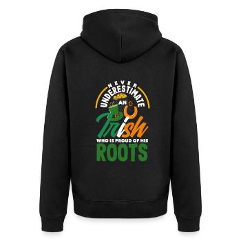 Drôle d’irlandais Irlande cadeau - Veste à capuche bio Premium Unisexe - noir - Dos - Nico (187cm)