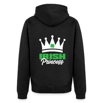 Funny Irishman Ireland Gift - Unisex Premium Organic Zip Hoodie - black - Back - Nico (187cm)