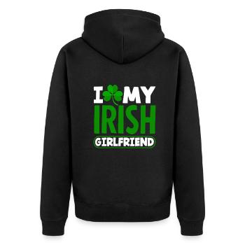 Funny Irishman Ireland Gift - Unisex Premium Organic Zip Hoodie - black - Back - Nico (187cm)