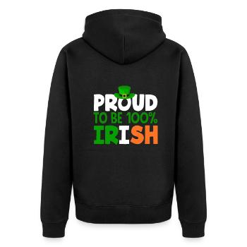 Funny Irishman Ireland Gift - Unisex Premium Organic Zip Hoodie - black - Back - Nico (187cm)