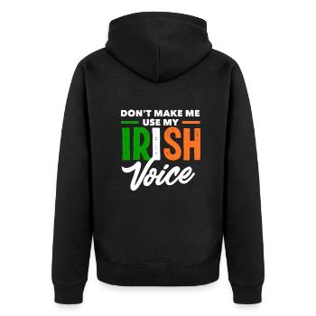 Funny Irishman Ireland Gift - Unisex Premium Organic Zip Hoodie - black - Back - Nico (187cm)