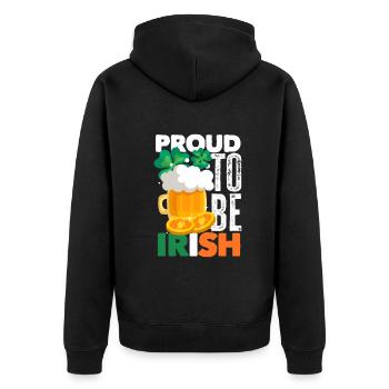 Drôle d’irlandais Irlande cadeau - Veste à capuche bio Premium Unisexe - noir - Dos - Nico (187cm)