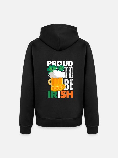 Funny Irishman Ireland Gift - Unisex Premium Organic Zip Hoodie - black
