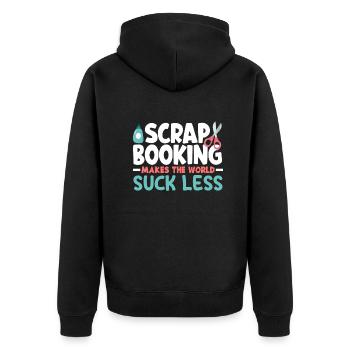 Memory Book, Scrapbook, Scrapbook, Scrapbook, Scrapbook - Unisex Premium Organic Zip Hoodie - black - Back - Nico (187cm)