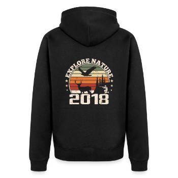 Cadeau Anniversaire 2018 Classique Chasseur 2018 - Veste à capuche bio Premium Unisexe - noir - Dos - Nico (187cm)