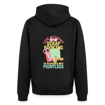 Memory Book, Scrapbook, Scrapbook, Scrapbook, Scrapbook - Unisex Premium Organic Zip Hoodie - black - Back - Nico (187cm)