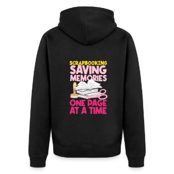 Memory Book, Scrapbook, Scrapbook, Scrapbook, Scrapbook - Unisex Premium Organic Zip Hoodie - black - Back - Nico (187cm)