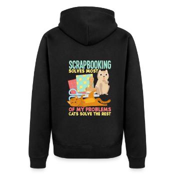 Memory Book, Scrapbook, Scrapbook, Scrapbook, Scrapbook - Unisex Premium Organic Zip Hoodie - black - Back - Nico (187cm)