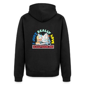 Memory Book, Scrapbook, Scrapbook, Scrapbook, Scrapbook - Unisex Premium Organic Zip Hoodie - black - Back - Nico (187cm)