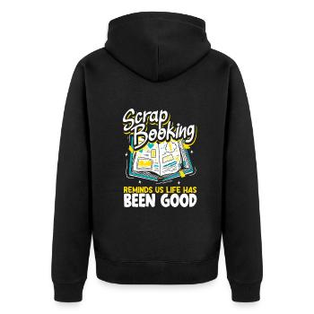 Memory Book, Scrapbook, Scrapbook, Scrapbook, Scrapbook - Unisex Premium Organic Zip Hoodie - black - Back - Nico (187cm)
