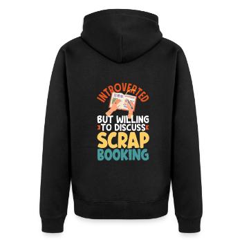 Erinnerungsbuch Scrapbook Sammelalbum Einklebebuch - Unisex Premium Bio Zip Hoodie - Schwarz - Hinten - Nico (187cm)