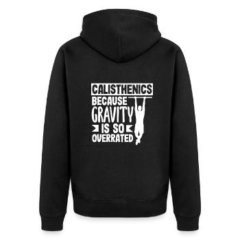 Calisthenics Training Fitness Workout - Unisex Premium Organic Zip Hoodie - black - Back - Nico (187cm)