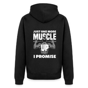 Calisthenics Training Fitness Workout - Unisex Premium Organic Zip Hoodie - black - Back - Nico (187cm)