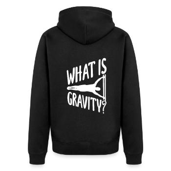Calisthenics Training Fitness Workout - Unisex Premium Organic Zip Hoodie - black - Back - Nico (187cm)