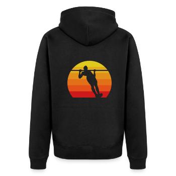 Calisthenics Training Fitness Workout - Unisex Premium Organic Zip Hoodie - black - Back - Nico (187cm)
