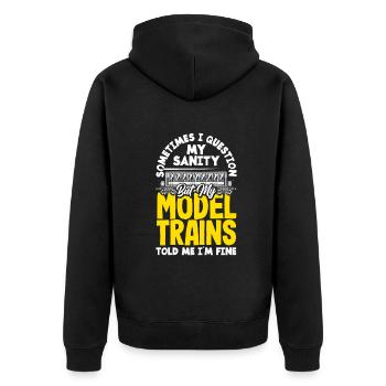 Drôle de Train amant Trains Locomotive cadeau - Veste à capuche bio Premium Unisexe - noir - Dos - Nico (187cm)