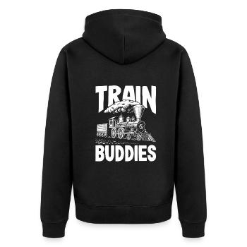 Drôle de Train amant Trains Locomotive cadeau - Veste à capuche bio Premium Unisexe - noir - Dos - Nico (187cm)