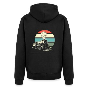 Drôle de Train amant Trains Locomotive cadeau - Veste à capuche bio Premium Unisexe - noir - Dos - Nico (187cm)