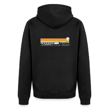 Drôle de Train amant Trains Locomotive cadeau - Veste à capuche bio Premium Unisexe - noir - Dos - Nico (187cm)