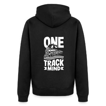 Drôle de Train amant Trains Locomotive cadeau - Veste à capuche bio Premium Unisexe - noir - Dos - Nico (187cm)
