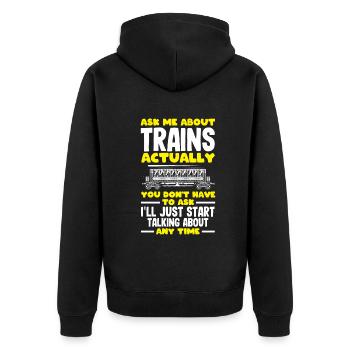 Drôle de Train amant Trains Locomotive cadeau - Veste à capuche bio Premium Unisexe - noir - Dos - Nico (187cm)