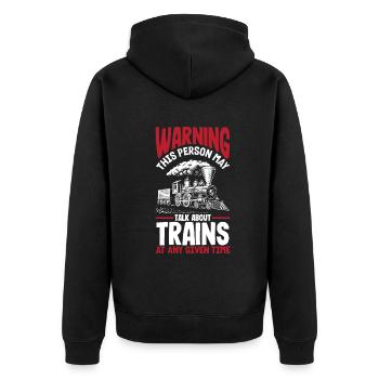 Drôle de Train amant Trains Locomotive cadeau - Veste à capuche bio Premium Unisexe - noir - Dos - Nico (187cm)