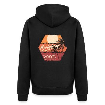 Original 2005 Retro 2005 Birthday Gift - Unisex Premium Organic Zip Hoodie - black - Back - Nico (187cm)