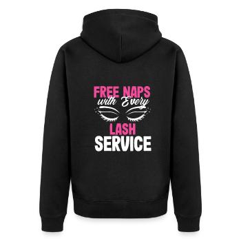 Hautpflege Kosmetikerin Kosmetik - Unisex Premium Bio Zip Hoodie - Schwarz - Hinten - Nico (187cm)
