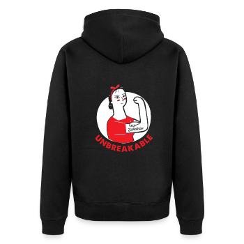 Hautpflege Kosmetikerin Kosmetik - Unisex Premium Bio Zip Hoodie - Schwarz - Hinten - Nico (187cm)