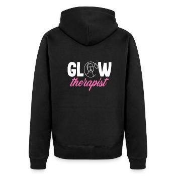 Hautpflege Kosmetikerin Kosmetik - Unisex Premium Bio Zip Hoodie - Schwarz - Hinten - Nico (187cm)