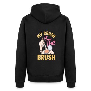 Hautpflege Kosmetikerin Kosmetik - Unisex Premium Bio Zip Hoodie - Schwarz - Hinten - Nico (187cm)