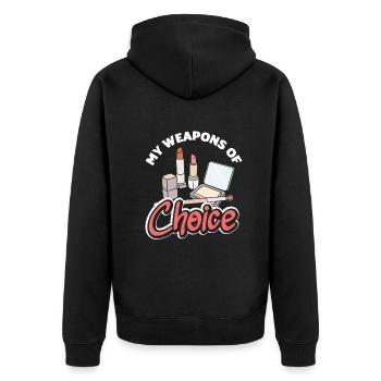 Hautpflege Kosmetikerin Kosmetik - Unisex Premium Bio Zip Hoodie - Schwarz - Hinten - Nico (187cm)