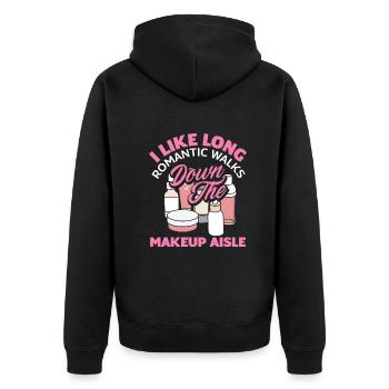 Hautpflege Kosmetikerin Kosmetik - Unisex Premium Bio Zip Hoodie - Schwarz - Hinten - Nico (187cm)