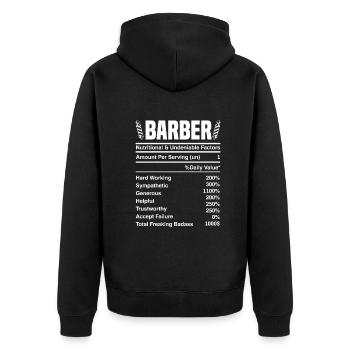 Barber Homme Coiffeur Coiffeur - Veste à capuche bio Premium Unisexe - noir - Dos - Nico (187cm)