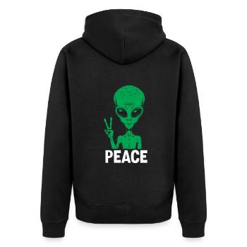 Funny Alien Alien Gift - Unisex Premium Organic Zip Hoodie - black - Back - Nico (187cm)